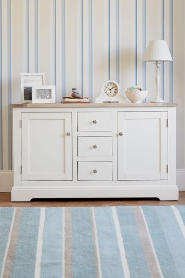 White Dorset Two Doors Three Drawers Sideboard