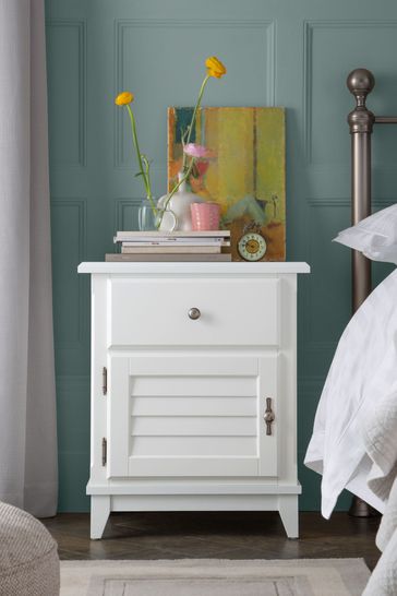 Cheap white bedside store cabinet