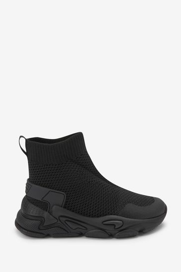 Buy Black Runner Sock Trainers from Next Luxembourg