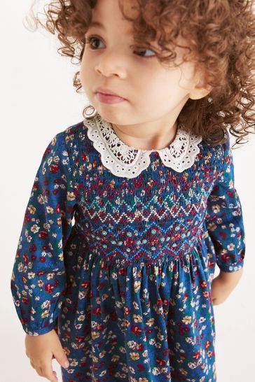 Shirred hotsell collar dress