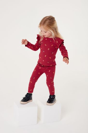 Buy Blue Floral Rib Jersey Leggings (3mths-7yrs) from Next Canada