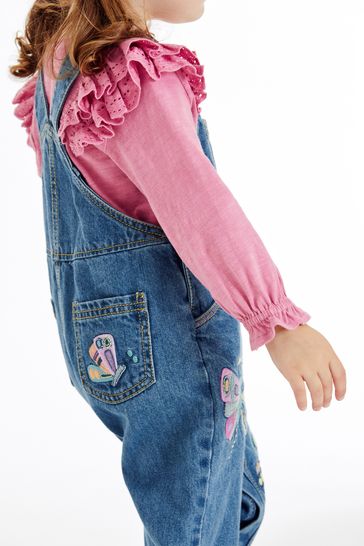 Buy Denim Butterfly Dungarees (3mths-7yrs) from Next Luxembourg