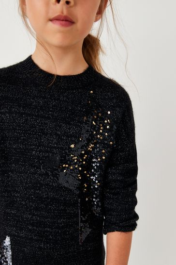 Buy Black Next Sequin Jumper Dress 3 16yrs from Next Luxembourg
