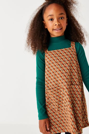 Long sleeve clearance pinafore dress