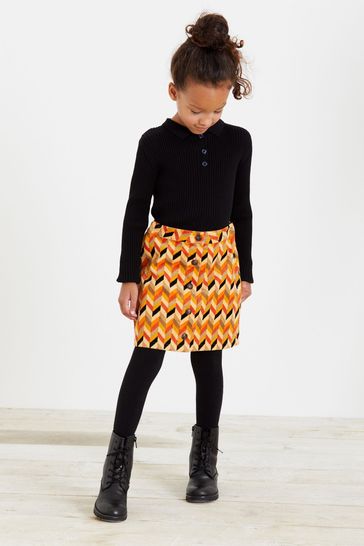 Patterned shop cord skirt
