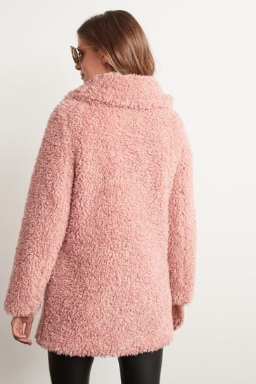 Next pink clearance teddy coat