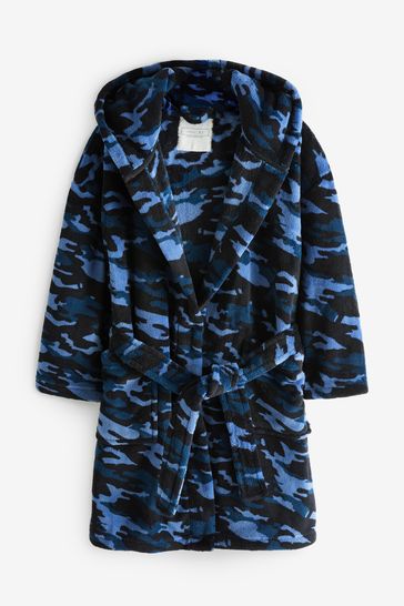 Blue Camouflage Soft Touch Fleece Dressing Gown (1.5-16yrs)