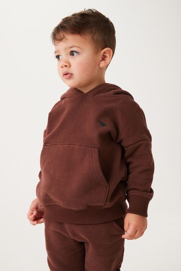 Brown Next Soft Touch Jersey Hoodie (3mths-7yrs)