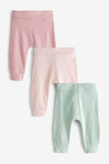 Pink/Mint Green Baby Leggings 3 Pack