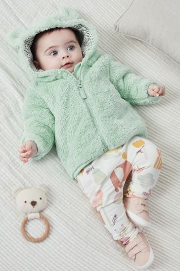 Mint Green Cosy Fleece Bear Baby Jacket (0mths-2yrs)