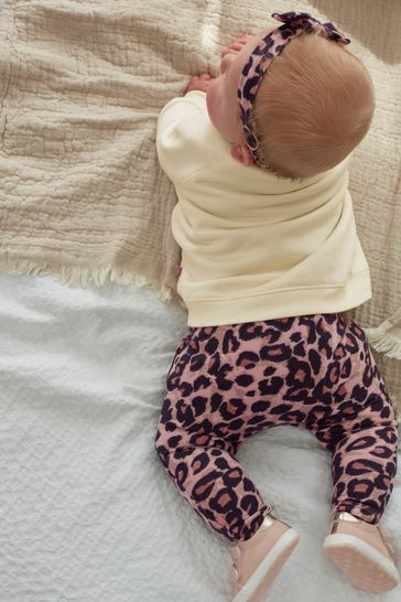 Buy Animal Print 4 Piece Baby Sweater Top Leggings And Headband