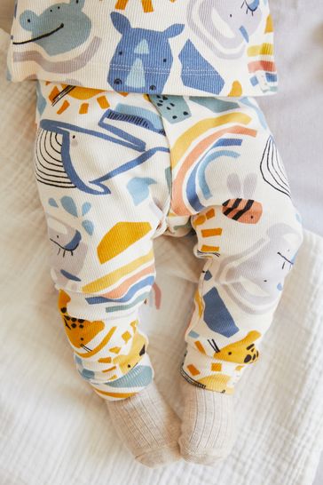 Buy Orange and Yellow Animal 3 Pack Baby Leggings from Next Luxembourg