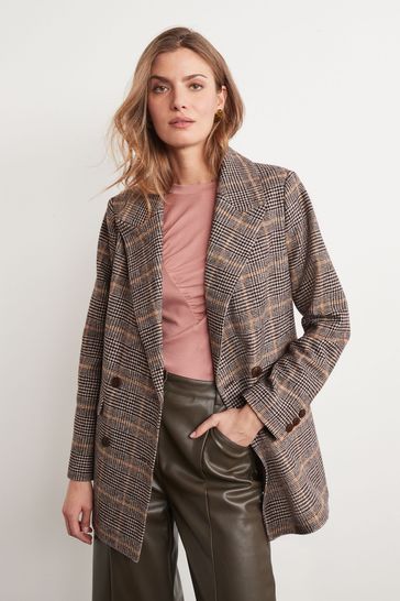 Buy Heritage Check Double Breasted Blazer Coat from Next Lithuania