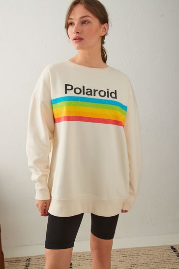 Buy White Polaroid Sweatshirt from Next Luxembourg