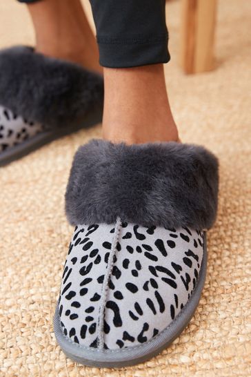 Animal top mule slippers