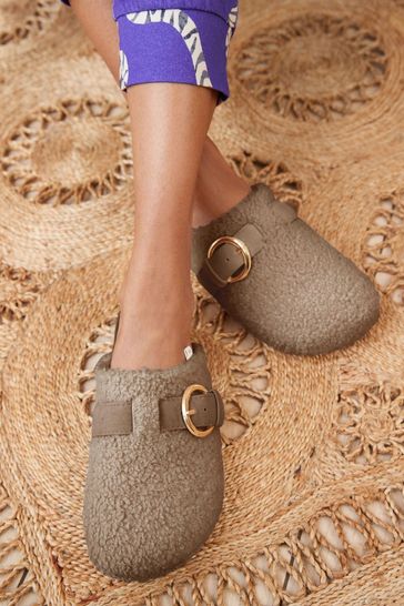 borg mule slippers