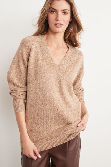 Gold v neck jumper sale
