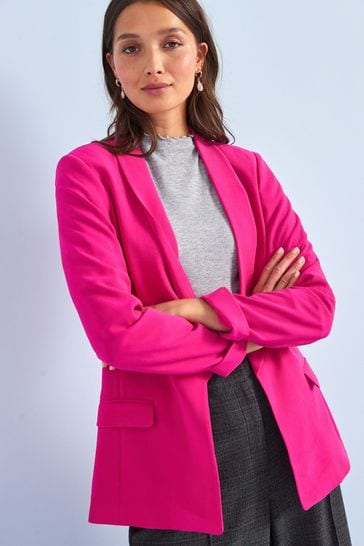 Pink Relaxed Soft Crépe Blazer