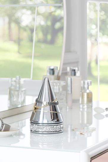 Silver Harper Diamant Gem Jewellery And Ring Holder With Lid