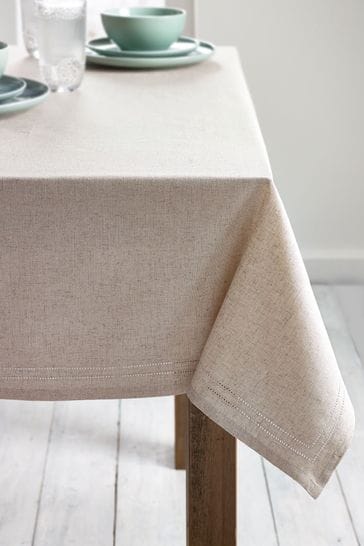 Natural Cotton  Linen Blend Table Cloth