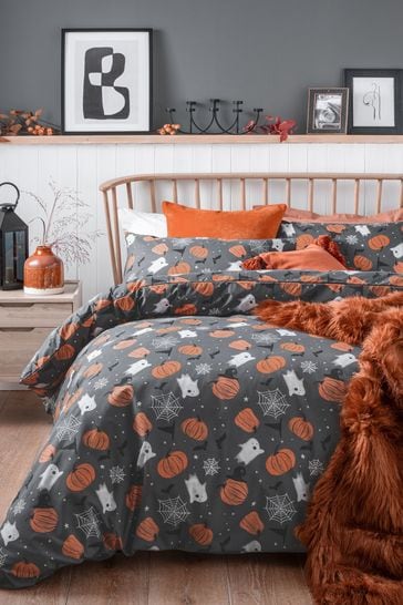 Buy Halloween Charcoal Grey Duvet Cover and Pillowcase Set from the Next UK online shop