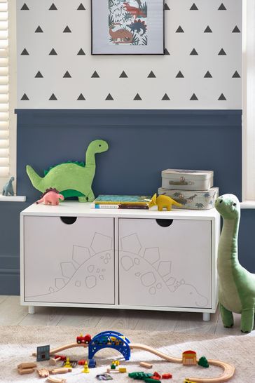 White Dinosaur Kids Toy Chest