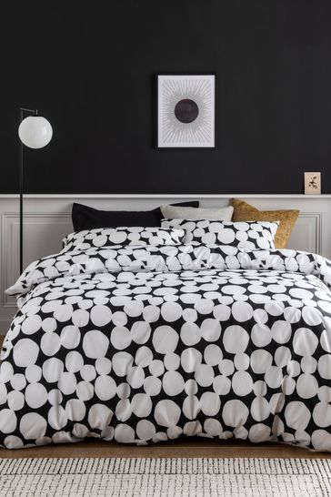 Monochrome Spot Duvet Cover and Pillowcase Set