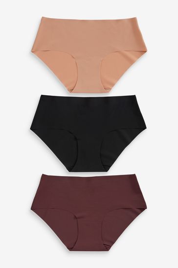 Buy Black/Nude Midi No VPL Knickers 3 Pack from Next Luxembourg