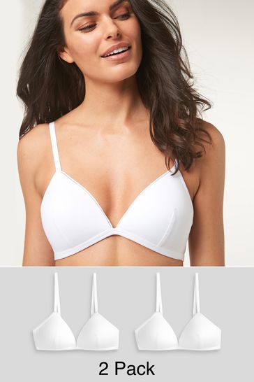 Buy Print/Plain Padded Non Wire Bras 2 Pack from Next Luxembourg