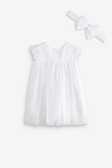 Ecru White Baby Occasion Dress (0mths-2yrs)