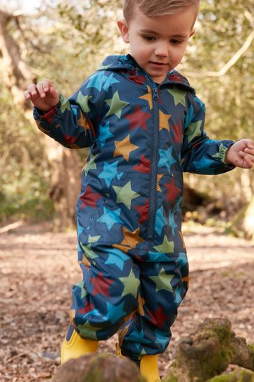 Kids Blue Padded All-in-One Waterproof Suit Snowsuit Childs Childrens Boys Girls 12-18Months 