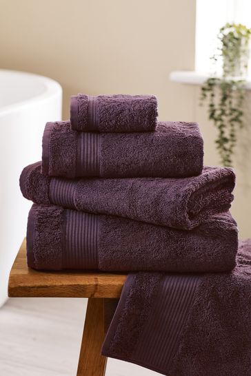 Handtuch aus ägyptischer Baumwolle, Aubergine-Violett
