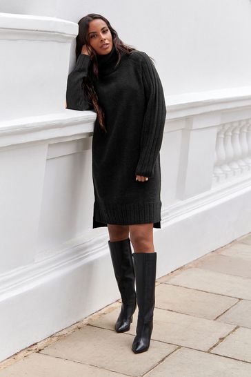 Buy Next Roll Neck Rib Jumper Dress from the Next UK online shop