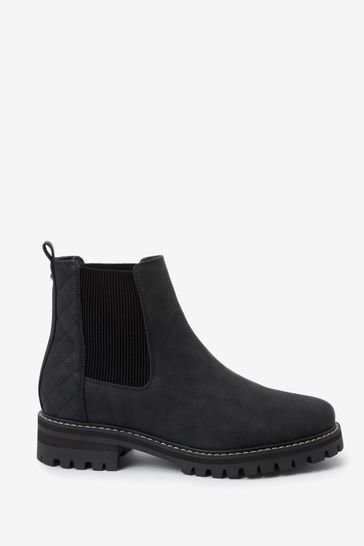 Black Regular/Wide Fit Forever Comfort® Chunky Chelsea Boots