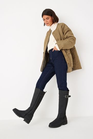 Black Regular/Wide Fit Forever Comfort® Stitch Detail Knee High Boots