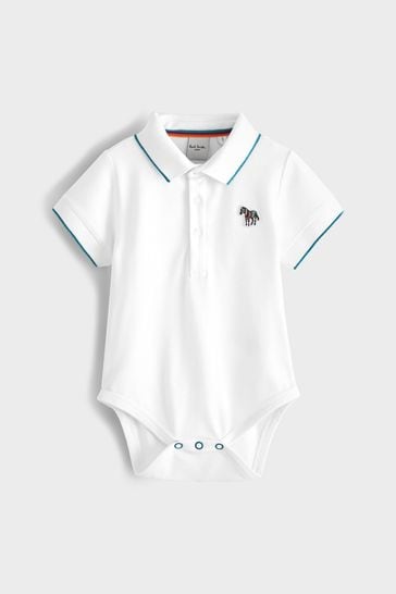Paul Smith Baby Boys Zebra Logo Pique Polo Bodysuit