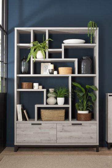 Grey Bronx Oak Effect Display Shelf