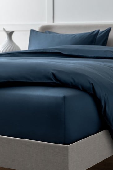 Navy Collection Luxe 400 Thread Count Deep Fitted 100% Egyptian Cotton Sateen Deep Fitted Sheet