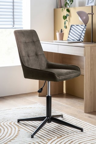 Cole Static Office Desk Chair From, Wood And Leather Desk Chair Uk