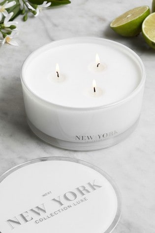 White New York Collection Luxe 3 Wick Scented Candle