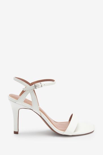 White Extra Wide Fit Forever Comfort® Strappy Skinny Heel Sandals