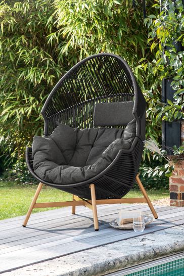 Black Helsinki Garden Single Egg Chair