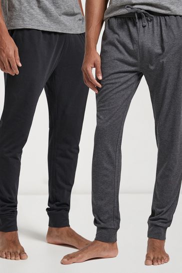 Black/Grey Cuffed Pyjama Bottoms 2 Pack