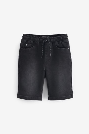Black Jersey Denim Shorts (3-16yrs)