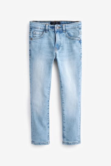 Blue Bleach Skinny Fit Cotton Rich Stretch Jeans (3-17yrs)