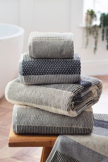 Natural Stripe Egyptian Cotton Towels