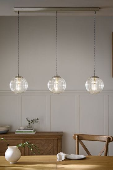 Buy Chrome Bourton Linear 3 Light Pendant Ceiling Light from the Next UK online shop