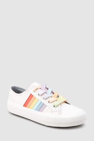 Buy White Rainbow Lace-Up Trainers (Older) from the Next UK online shop