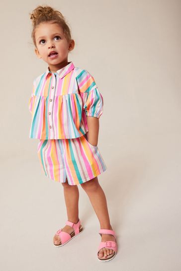 Rainbow Stripe Blouse And Shorts Co-ord Set (3mths-8yrs)