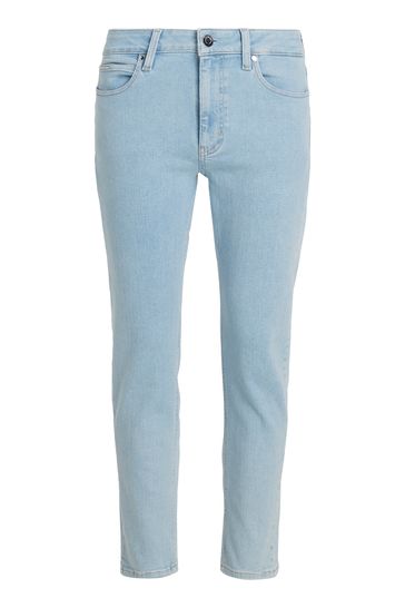 Calvin Klein Blue Mid Rise Slim Ankle Jeans